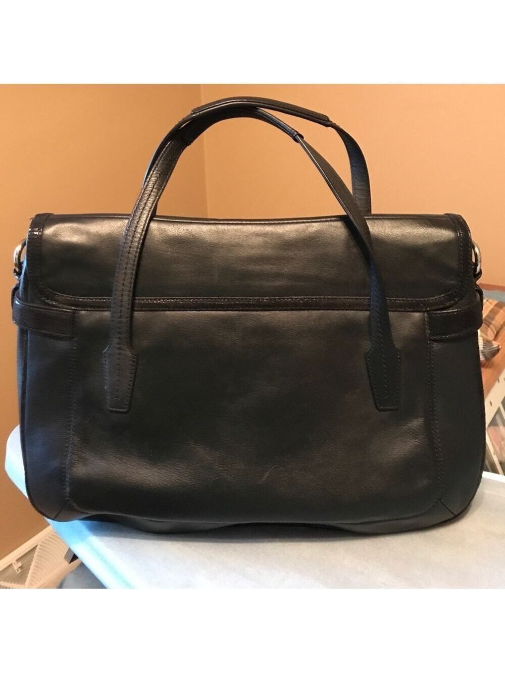 COACH Black “Taylor” Handbag/ Crossbody Large Black Leather Perfect Condition - Picture 6 of 7